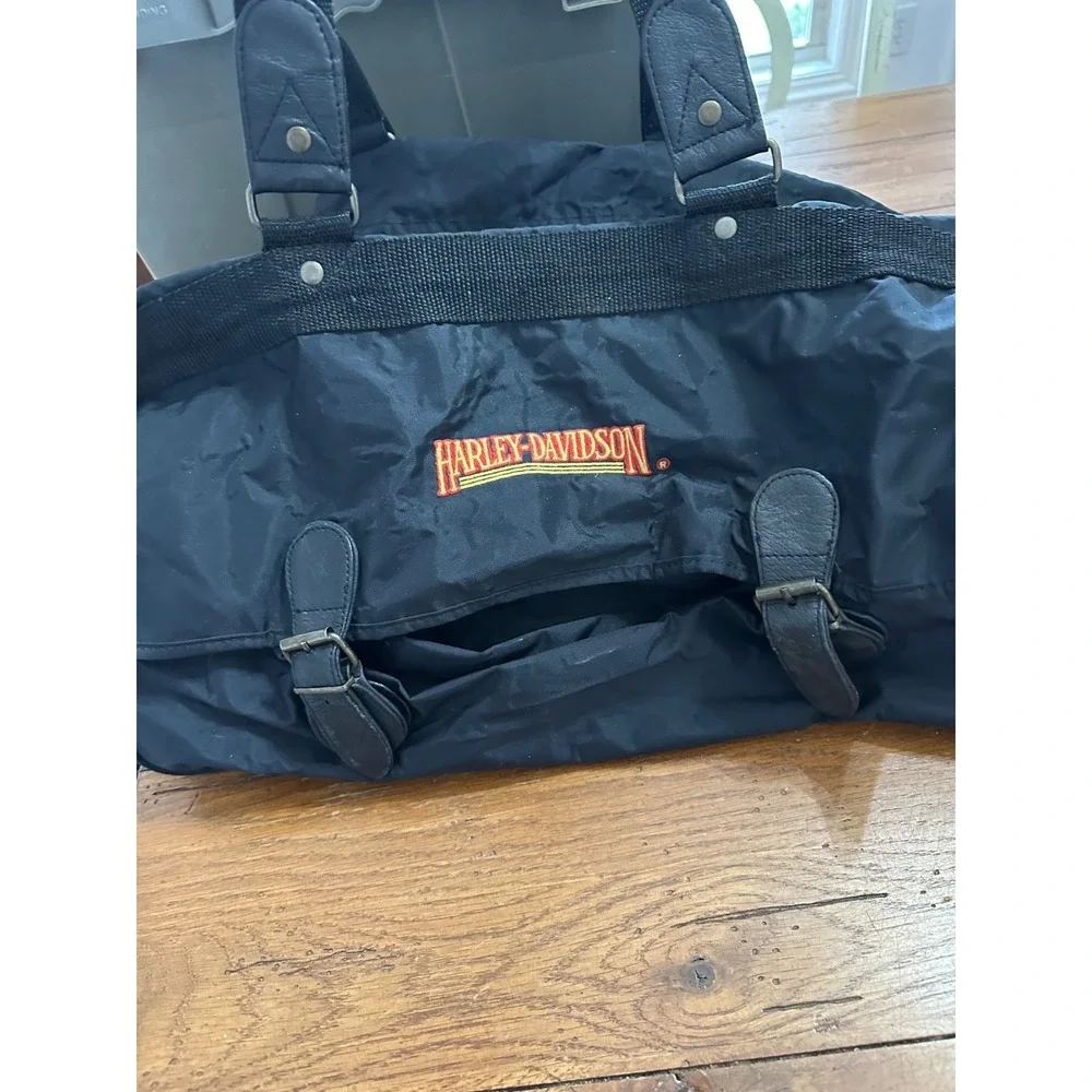vtg‎ 1990's black harley davidson duffle bag